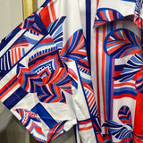 Abstract Print Side Tie Romper