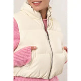 Pleather Crop Puffer