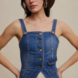 Button Up Denim Bodice