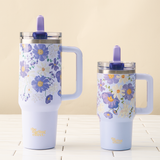 20 oz Flip Straw Bouquet Purple Tumbler