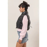 Pleather Crop Puffer