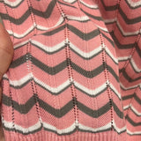 Pink Chevron Knit Sweater