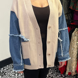 Denim Knit Cardigan