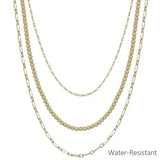 Gold Triple Chain Necklace