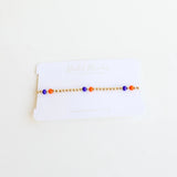 Orange and Blue Beaded Bracelet