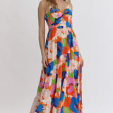 Floral Print Sleeveless Maxi Dress