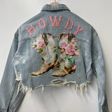 Howdy Boots Crop Jean Jacket