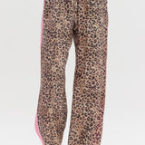 Pink Leopard Wide Leg Pants