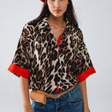 Leopard 3/4 Sleeve Blouse