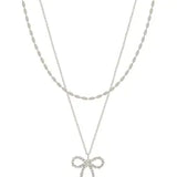Chain Necklace With Crystal Bow
