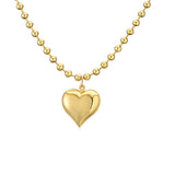 Gold heart beaded necklace
