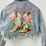 Howdy Boots Crop Jean Jacket