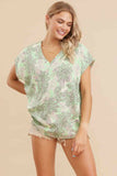 Flower V-neck Blouse