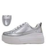 Silver Wedge Sneaker