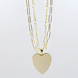 Big Heart Double Chain Necklace