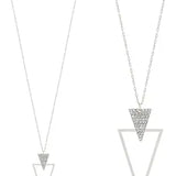 Double Triangle Pendant Necklace