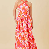 Geometric Pattern Maxi Dress