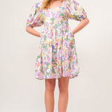Floral Puff Sleeve Mini Dress