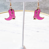 Pink Mini Boot Earrings