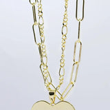 Big Heart Double Chain Necklace