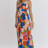 Floral Print Sleeveless Maxi Dress