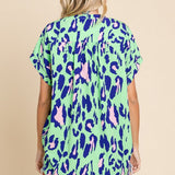 Green Leopard Top