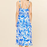 Printed Smocked Waist Midi Dress