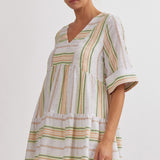 Colorblock Stripped Mini Dress