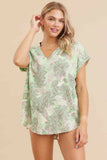 Flower V-neck Blouse