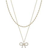 Chain Necklace With Crystal Bow