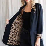 LEOPARD CUFF BLAZER