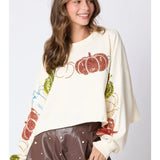 Pumpkin Sequin Sweater