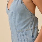 Denim Strap Tie Romper