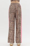 Pink Leopard Wide Leg Pants