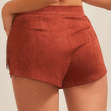 Suede Fringe Shorts