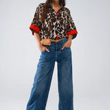 Leopard 3/4 Sleeve Blouse