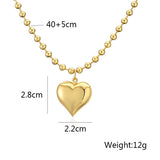 Gold heart beaded necklace