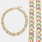 Pastel Enamel Curb Chain