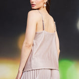Lurex Cowl Neck Cami Top