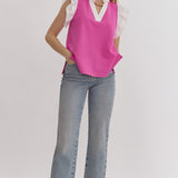 Ruffle V-Neck Blouse
