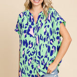 Green Leopard Top