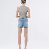 High Rise Denim Short