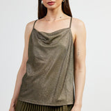 Lurex Cowl Neck Cami Top