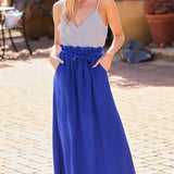 Striped Royal Blue Maxi Dress