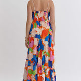Floral Print Sleeveless Maxi Dress