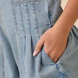 Denim Strap Tie Romper