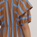 Mixed Line V-neck Mini Dress
