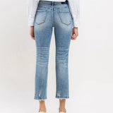 High Rise Slim Straight Leg Pants