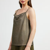 Lurex Cowl Neck Cami Top