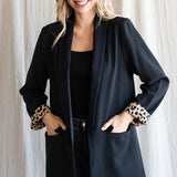 LEOPARD CUFF BLAZER